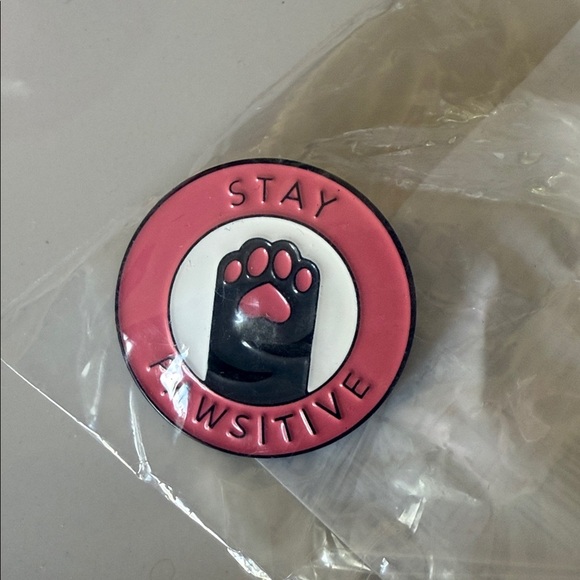 3/$25 “Stay Pawsitive” 🐾 Cute Funny Inspirational Unisex Paw Print Pin - Picture 13 of 13